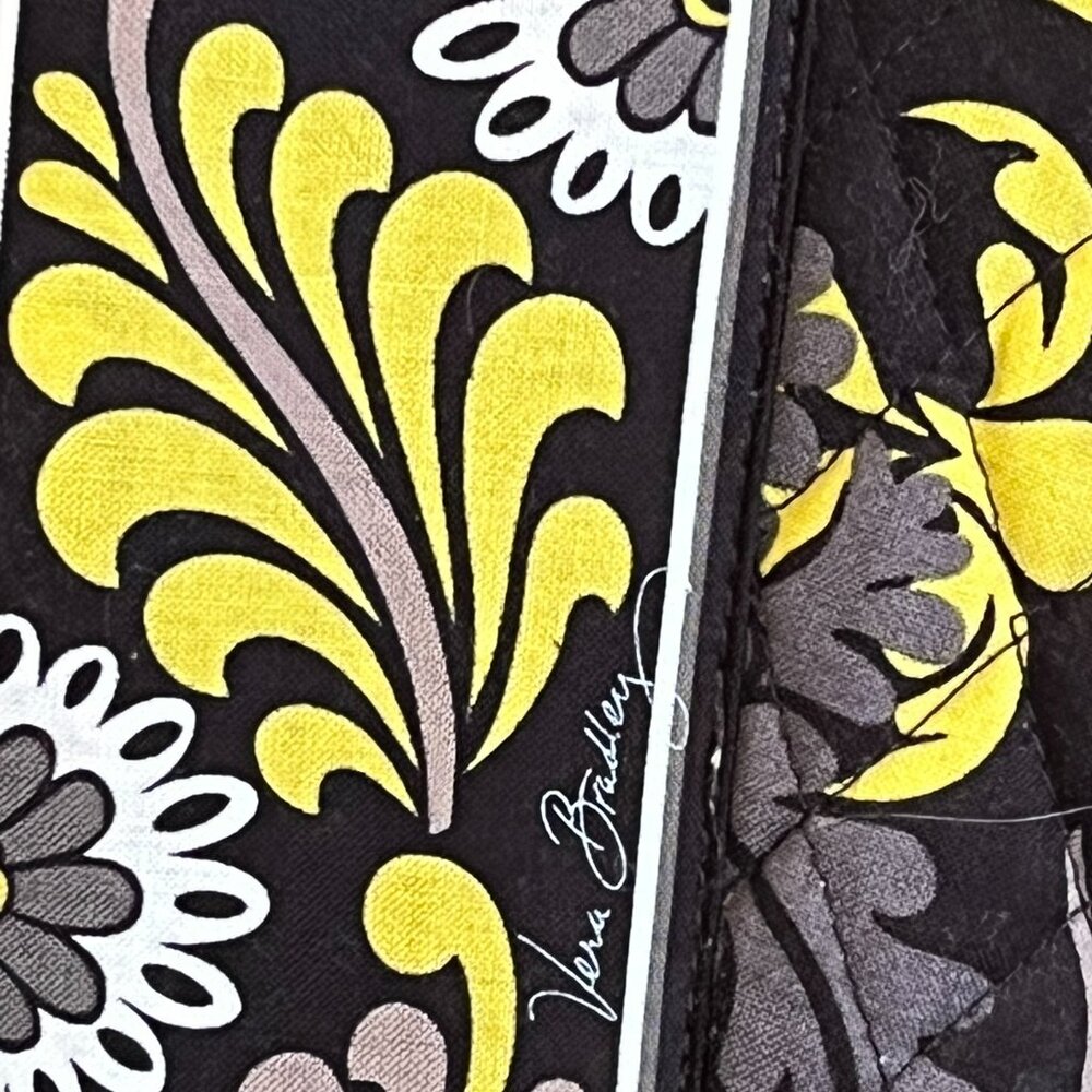 Vera Bradley Retired “Baroque” Handbag--Yellow, Gray, Black--Wraparound Pockets - Picture 12 of 16